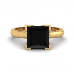 Anel de diamante negro ouro amarelo