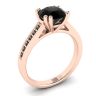 Diamante negro redondo com anel de ouro rosa 18K Pave preto, Imagem 4