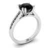Diamante negro redondo com anel de ouro branco 18 preto pave, Imagem 4
