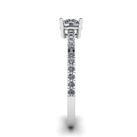 Anel Pave Lateral com Diamante Branco Ouro Branco 18K,  Ampliar imagem 3