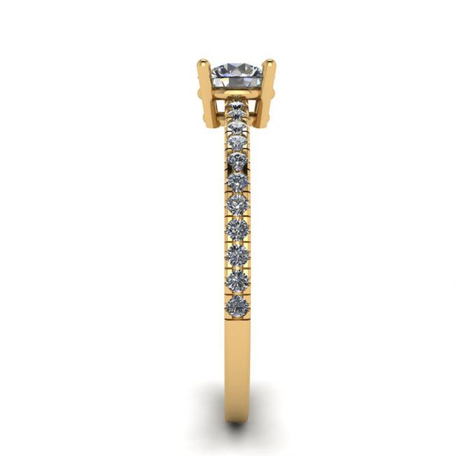 Anel Pave Lateral com Diamante Branco Ouro Amarelo 18K - Foto 2