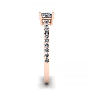 Anel Pave Lateral com Diamante Branco Ouro Rosa 18K - Foto 2