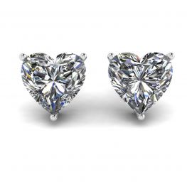 Brincos de diamante em forma de coração ouro branco