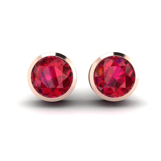 Brincos de rubi em ouro rosa
