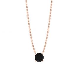 Colar Solitário Clássico de Diamante em Corrente Fina Ouro Rosa
