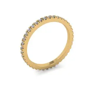 Anel clássico Petite Diamond Eternity em ouro amarelo 18K - Foto 3