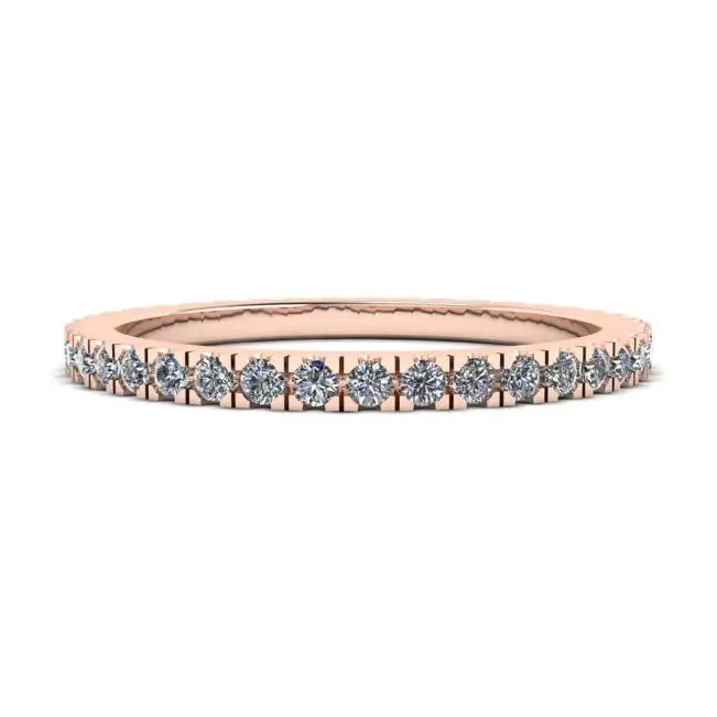Anel clássico Petite Diamond Eternity em ouro rosa 18K