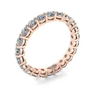 Anel Eternity Clássico de 3 mm com Diamante Ouro Rosa - Foto 3