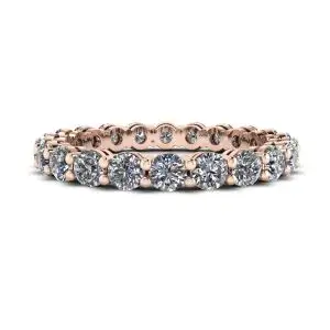 Anel Eternity Clássico de 3 mm com Diamante Ouro Rosa