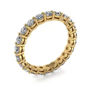 Anel Eternity Clássico de 3 mm com Diamante Ouro Amarelo - Foto 3