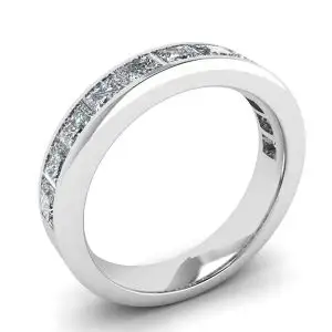 Eternity Princess Cut Diamond Anel ouro branco - Foto 3
