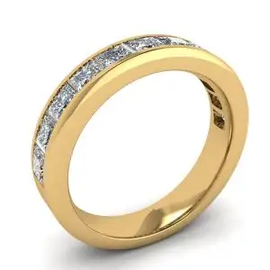 Anel Eternity Princess Cut Diamante Ouro Amarelo - Foto 3