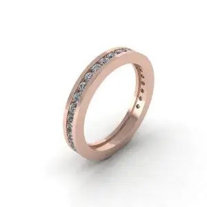 Anel de Diamante Eternity com Configuração de Canal Ouro Rosa - Foto 2