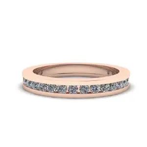 Anel de Diamante Eternity com Configuração de Canal Ouro Rosa