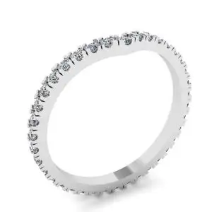 Diamante Curvo Eternity Band Ouro Branco - Foto 3