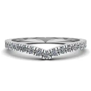 Diamante Curvo Eternity Band Ouro Branco