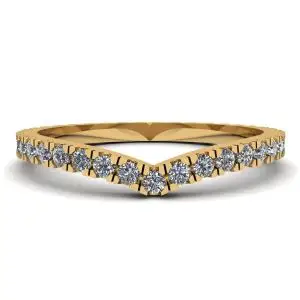 Diamante Curvo Eternity Band Ouro Amarelo
